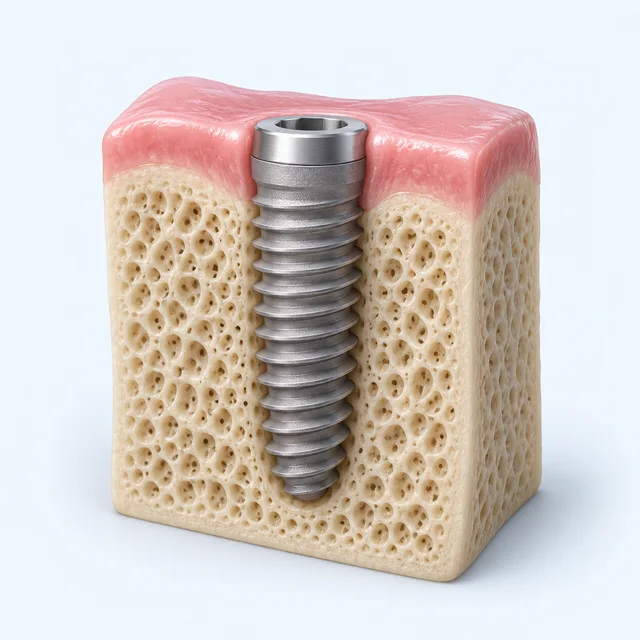 Support within the bone — illustrative 3D rendering